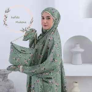Mukena Terusan Dewasa Terbaru 2024 Hafidz Katun Motif Bunga Muslim Mukenah Traveling Wanita Renda Cantik Panjang Standar