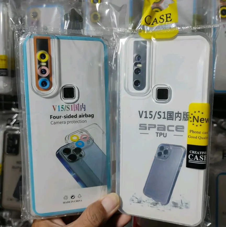 Softcase Clear Transparan Vi V15 Casing Pelindung Handphone Silicone Space Bahan Tebal Full Karet Tpu