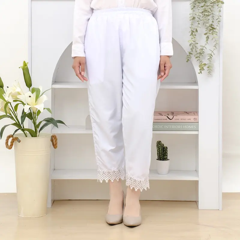 Celana panjang Ihram renda Polos Wanita Bahan Katun Perlengkapan Haji Dan Umroh Muslim 0