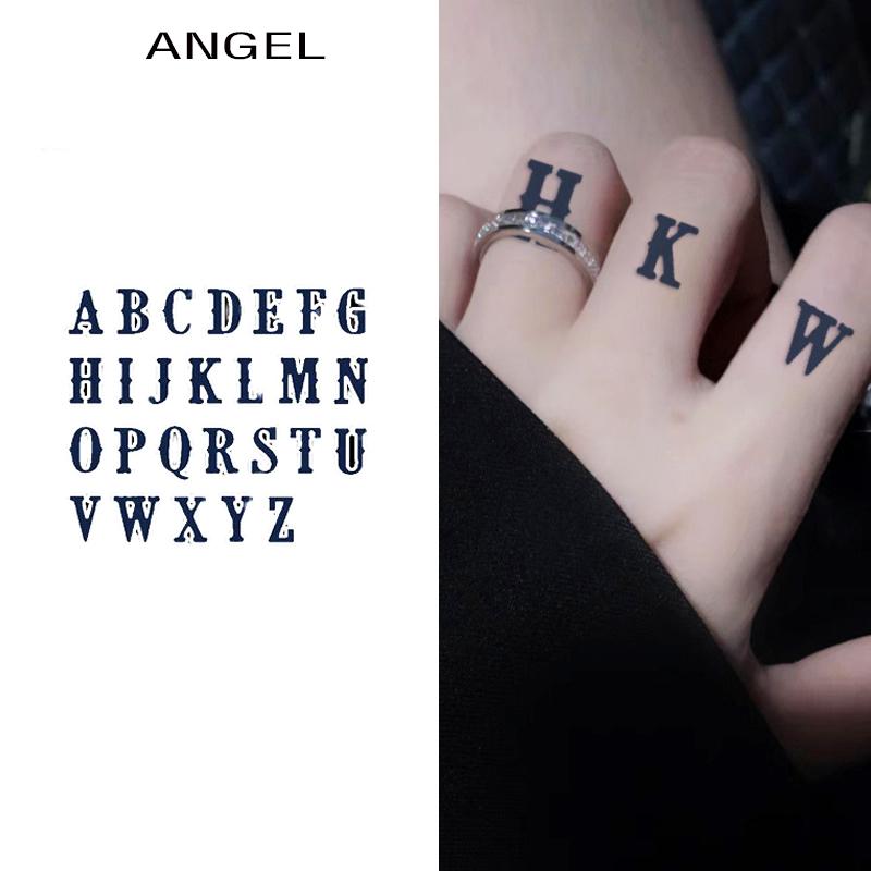 Miếng Dán Hình Xăm Thảo Dược Thiết Kế Chữ ABC Bán Vĩnh Viễn Kéo Dài Trong 15 Ngày Không Thấm Nước Thích Hợp Cho Hình Xăm Ngón Tay