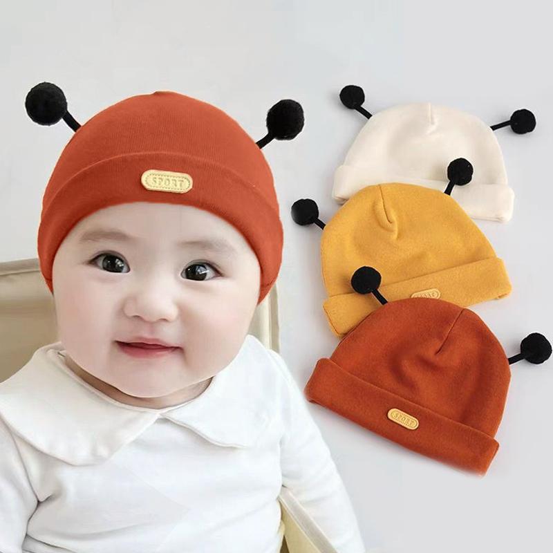 Mũ Hoạt Hình Dễ Thương Cho Bé, Mũ Cotton Mềm Màu Trơn Cho Trẻ Sơ Sinh, Bé Trai Và Bé Gái, Mũ Len