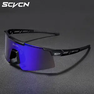 SCVCN Kacamata Bersepeda UV400 Perlindungan Pria Wanita Olahraga Luar Ruangan Lensa Definisi Tinggi Kacamata Hitam Sepeda Motor Memancing Lari Mendaki Berkemah Kacamata
