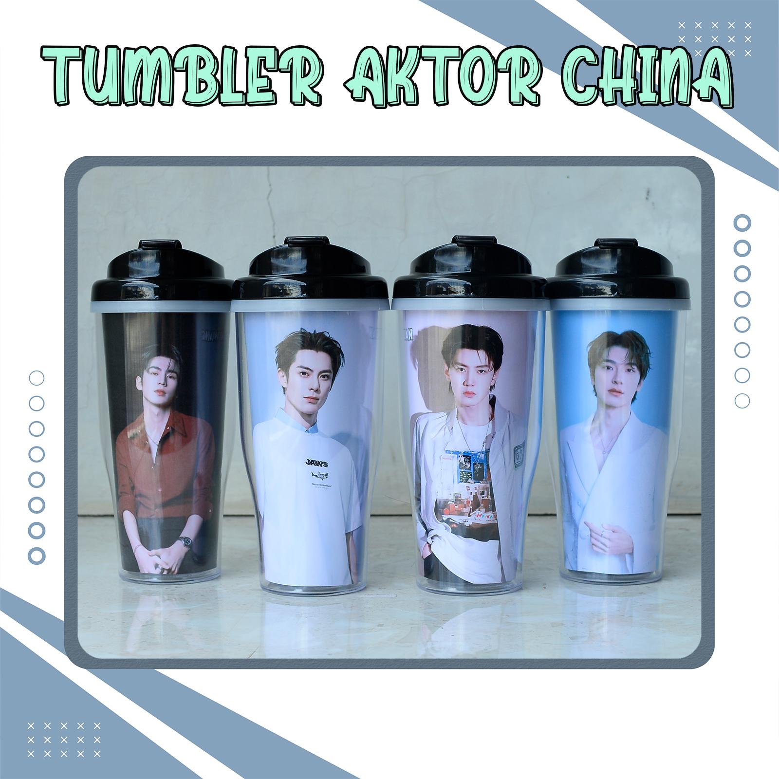 Tumbler Aktor China Bonus 25 Photocard Botol Buatan Fans Idola