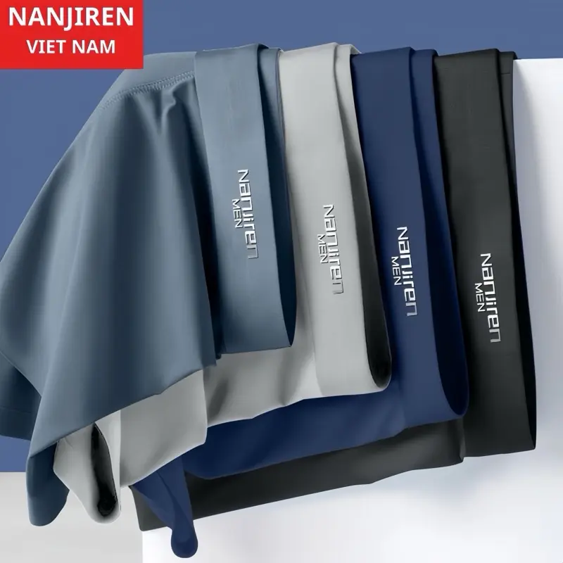 Nanjiren Hộp 4 Quần Sịp Nam Boxer Chính Hãng Vải Thun Lạnh Cao Cấp Kháng Khuẩn Khử Mùi Quần Boxer Quần Sịp Đùi Nam Menswear  Quần Lót Nam Phom Nhỏ Thoáng Khí Thoát Mồ Hôi (Che Tên Sản Phẩm)