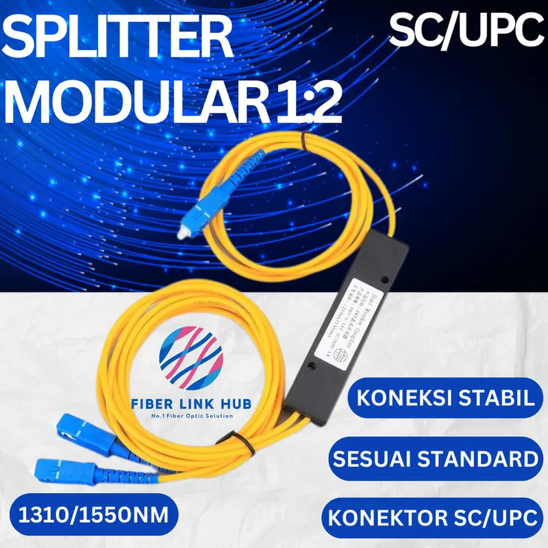 Pasif Spliter / Passive Splitter 1:2 Fiber Optic Modular Kecil Kabel Splitter 1:2 1/2 0