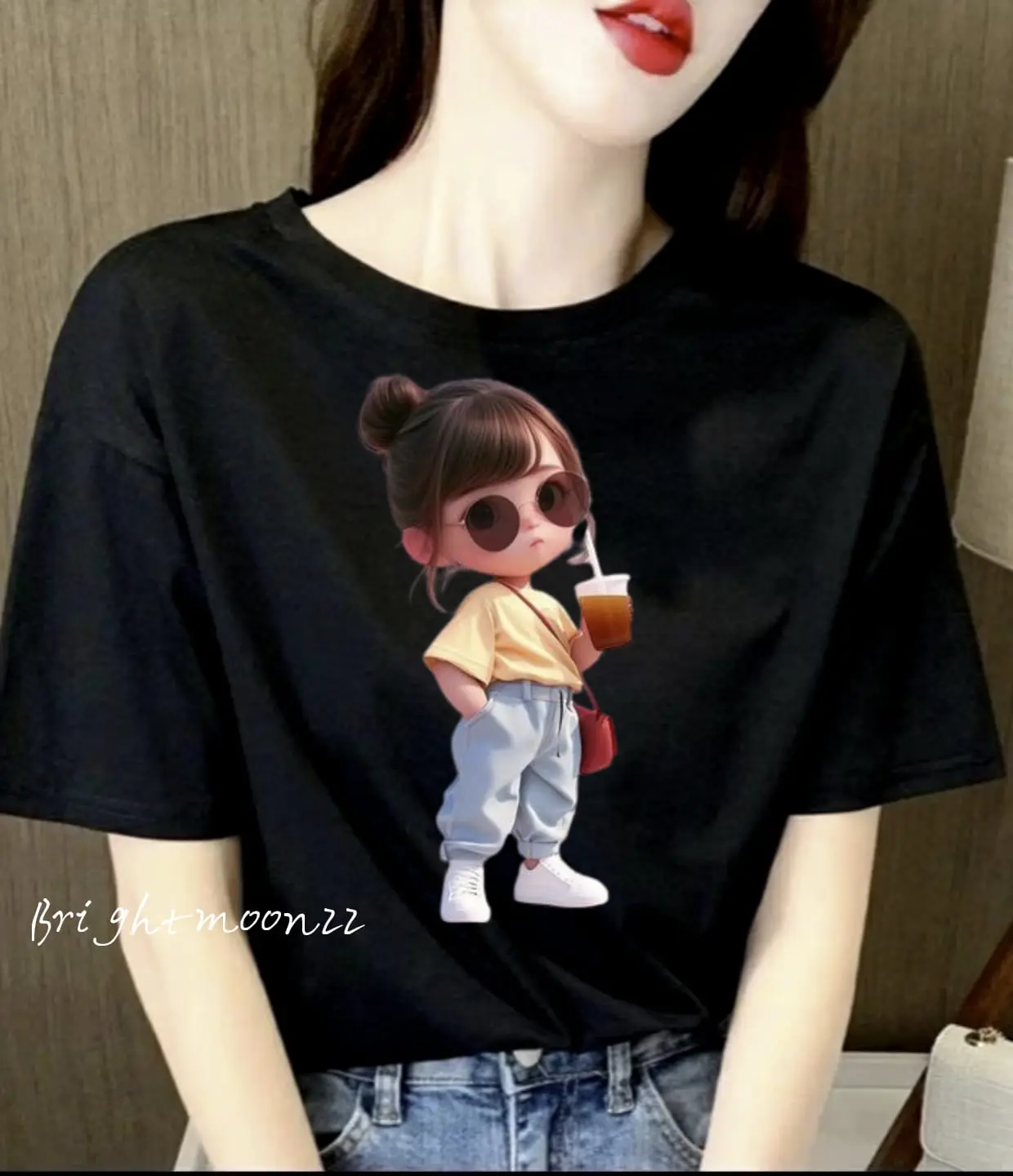 (COD)KAOS MOTIF GIRLS ESTEH/TERBARU/KAOS ONECK TERBARU/KAOS TRENDY/POLOS PRIA WANITA