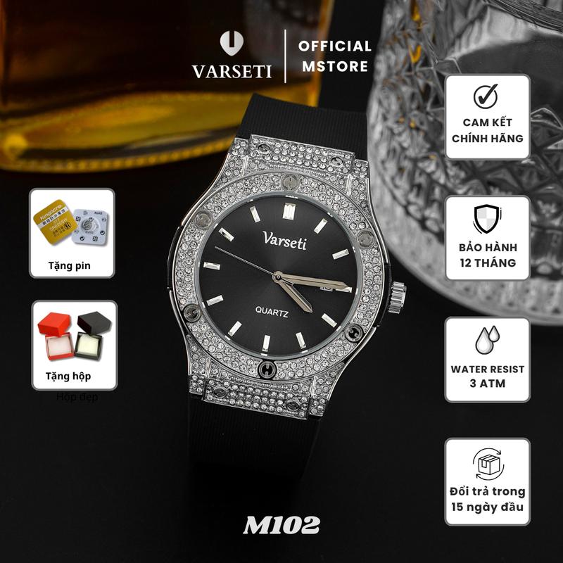   GIÁ MỞ BÁN    MS STORE x VŨ VĂN KHẢI   Đồng Hồ Nam Varseti Phiên Bản Đính Đá Cao Cấp Thời Trang Sang Trọng - M102 