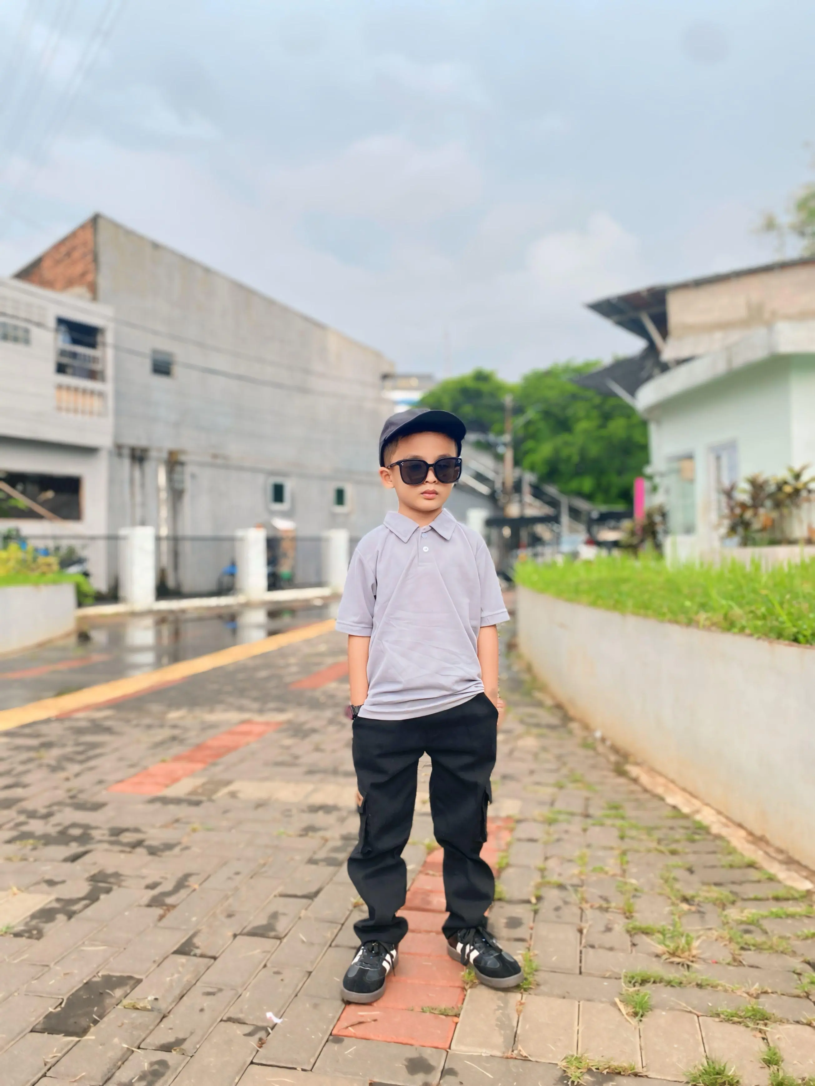 Kaos Anak Casual Unisex Usia 6 Bulan - 6 Tahun Helloabizard Wangki Polo Shirt Kerah Bayi dan Anak - Pakaian