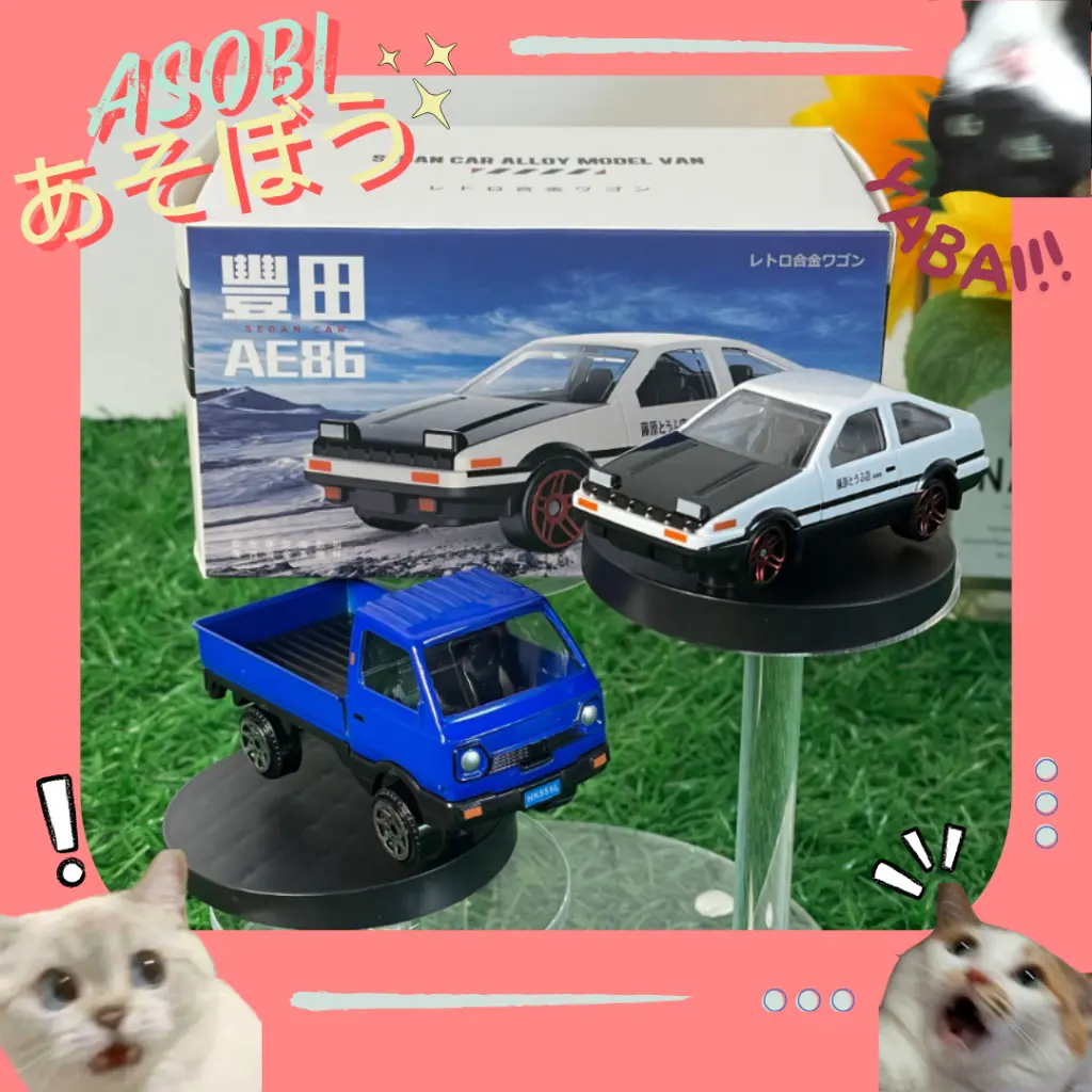 ASOBI AE86 & Pickup Drift Car Alloy Pajangan Mobil Dashboard Unik Ukuran 1:64