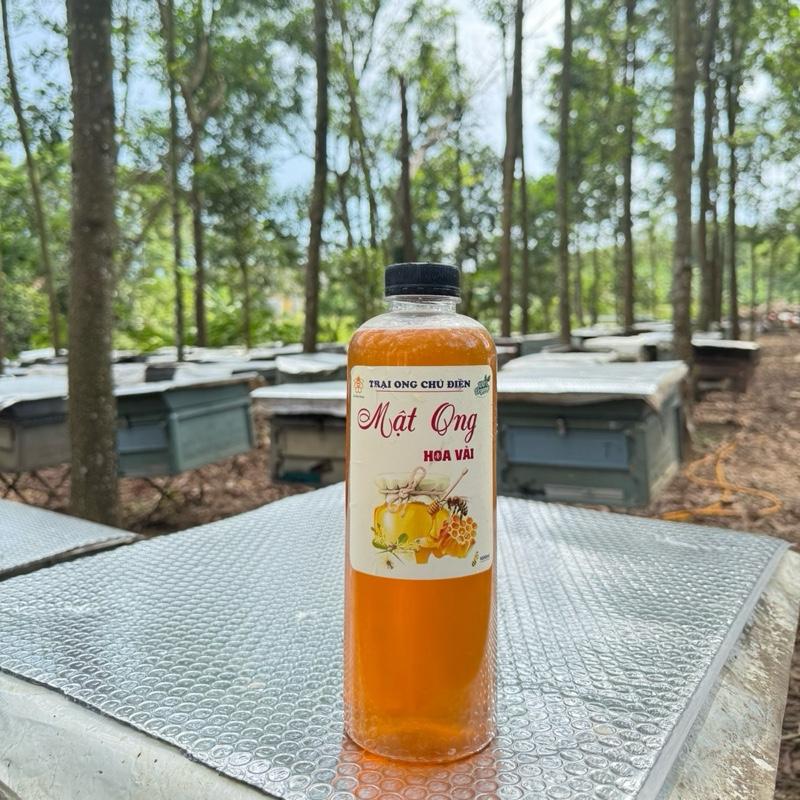 1 Lít Mật Ong Hoa Vải - Trại Ong Chú Điền Tặng 100ml Mật Hoa Cafe Và 100ml Mật Rừng Tràm