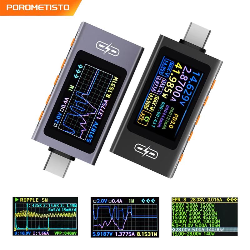 Máy Kiểm Tra Sạc Nhanh, POROMETISTO-UT01C, Kiểm Tra Sức Khỏe Pin, Type-C PD3.0 / QC4.0 / PPS Tự Phát Hiện, Màn Hình IPS HD, Kiểm Tra Đường Cong / Gợn Sóng, Thích Hợp Để Phục Hồi Di Động Và Bộ Dụng Cụ Tự Làm