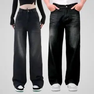UNISEX Celana Jeans Baggy Loose Pants Oversize Korean Style Straight Gombrong Skena Kalcer Celana Denim Cowo Cewe 6