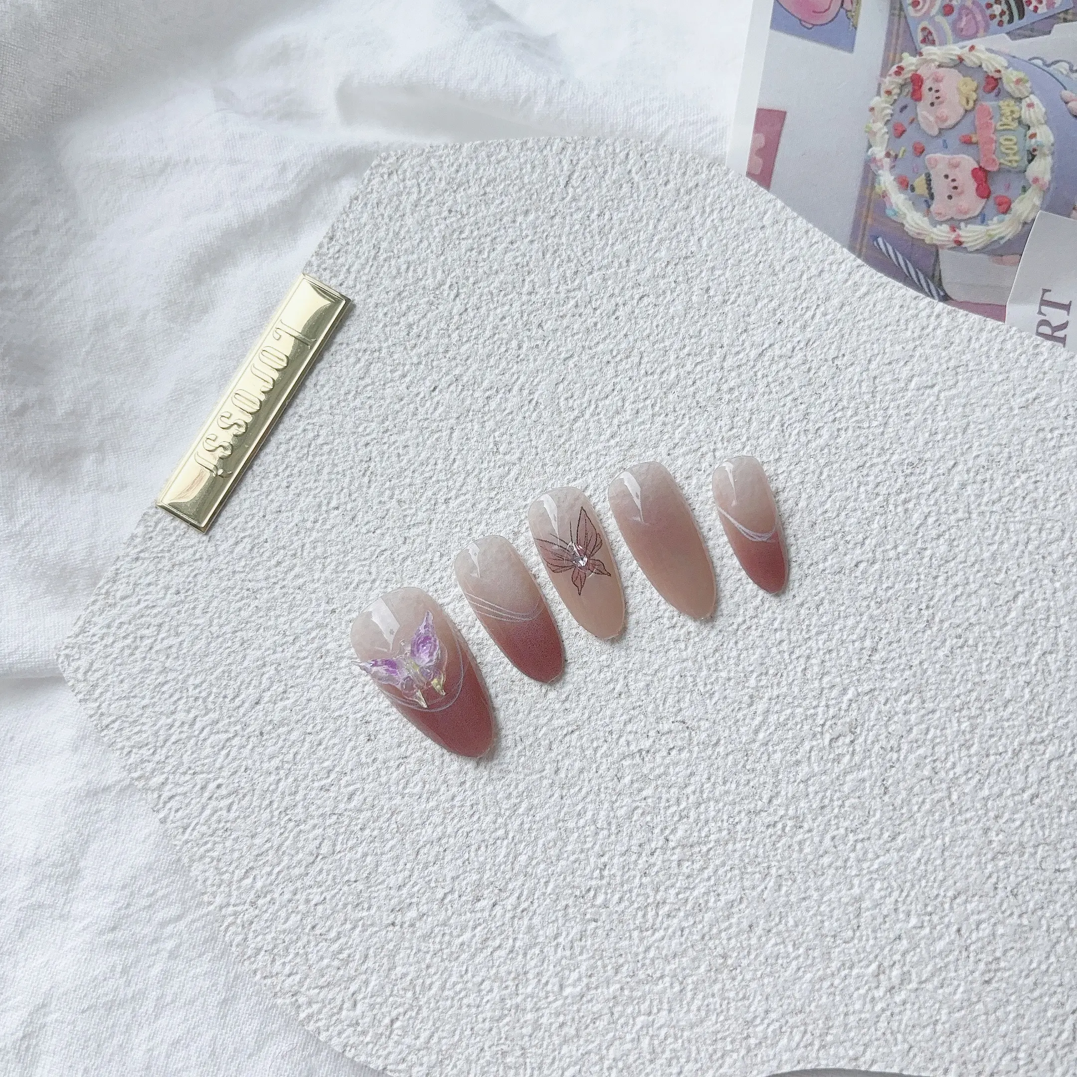 B03 3D Butterfly Handmade Press on Nail