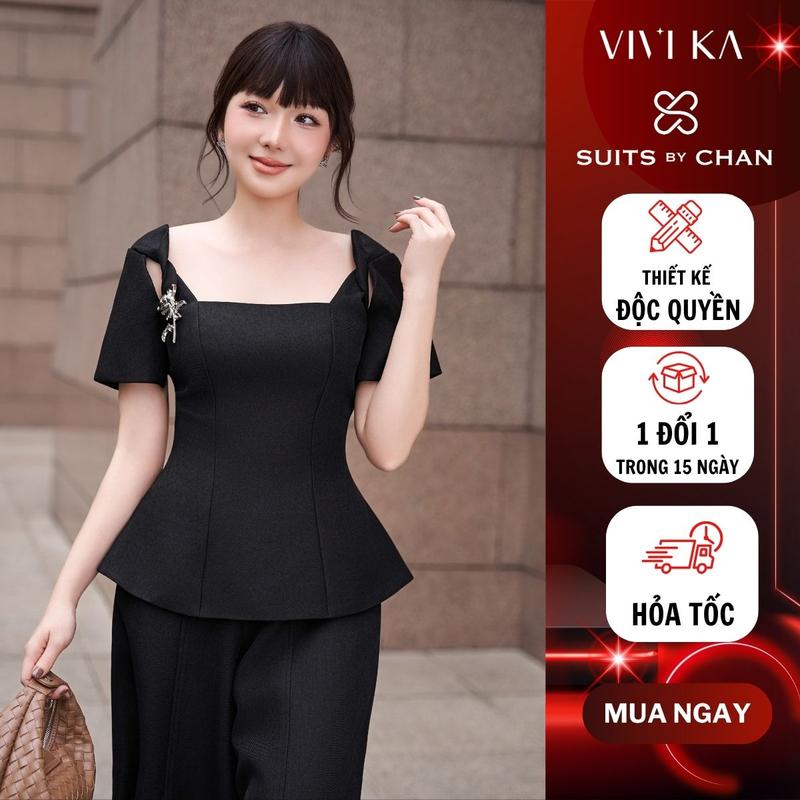 Áo kiểu nữ Lila SUITS BY CHAN không kèm cài áo thiết kế công sở thanh lịch trẻ trung đi làm dự tiệc gặp đối tác đi chơi noel tết
