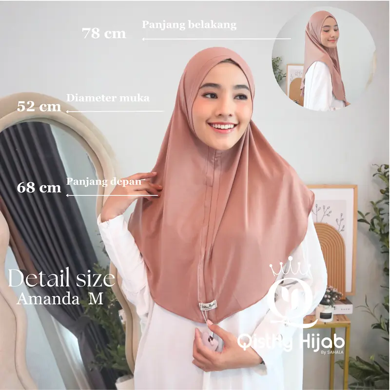 AMANDA SIZE L | Hijab Instan Daily NONPED Premium | Bergo Instan Premium | Hijab Bergo Jersey 4