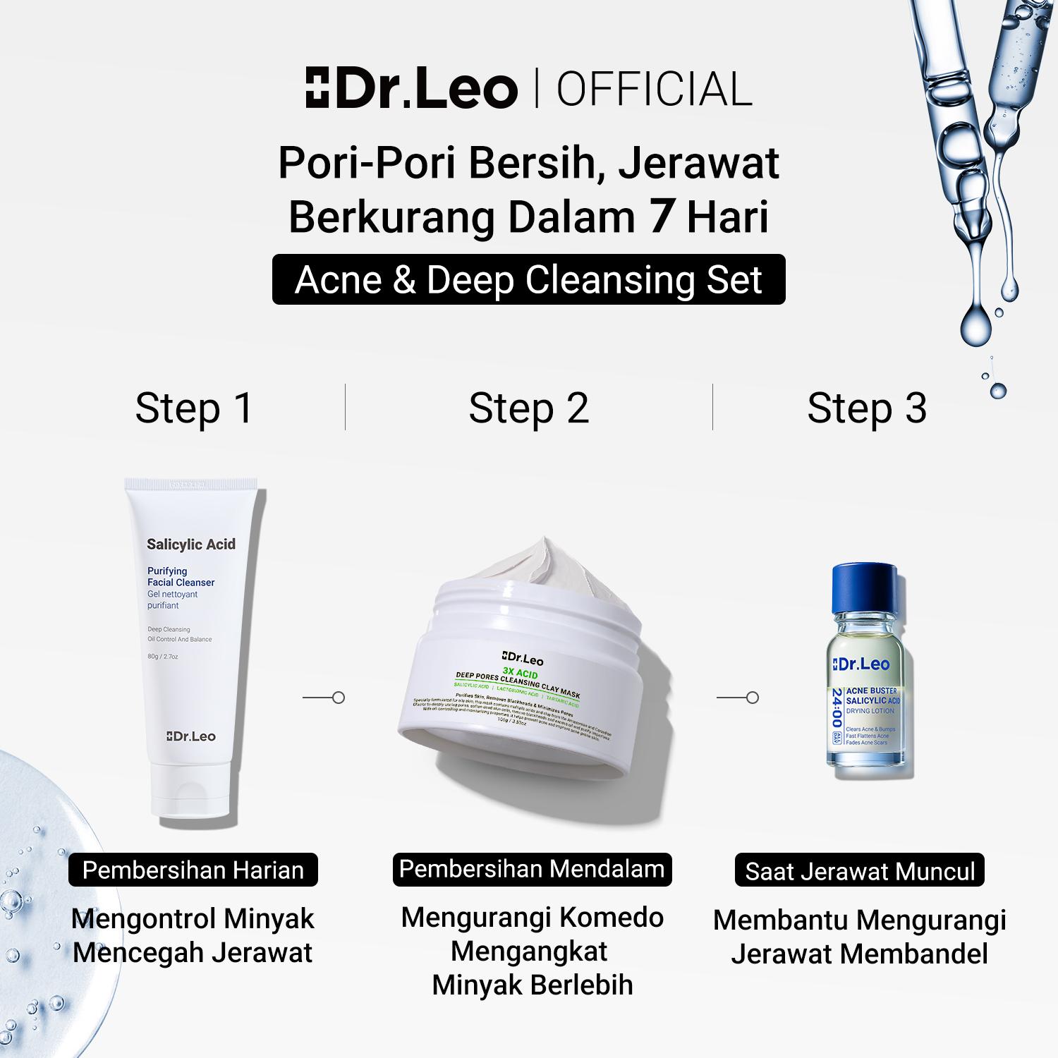 【HOT SALE】Dr.Leo 3PCS Skincare Set | Cleanser + Serum + Moisturizer | Anti Acne & Brightening & Skin Repair Packet | Salicylic Acid & Glycolic Acid 【HOT SALE】Dr.Leo 3PCS Skincare Set | Cleanser + Serum + Moisturizer | Anti Acne & Brightening & Skin Repair Packet | Salicylic Acid & Glycolic Acid
