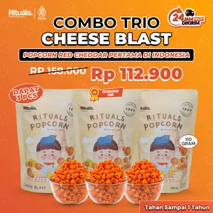 [Combo Trio] 3 Bungkus Popcorn Ukuran Large - Snack Jagung Cemilan Crispy by Rituals Food