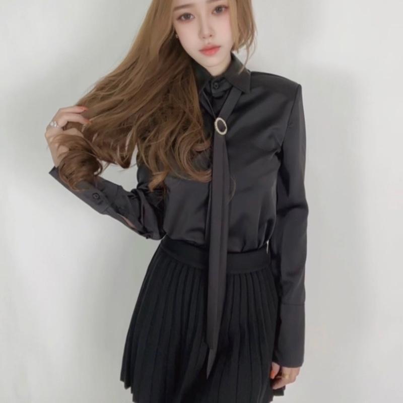 Áo Sơ Mi Lụa Dáng Xuông Kèm Khăn Cổ PL_STUDIO-SM11 2