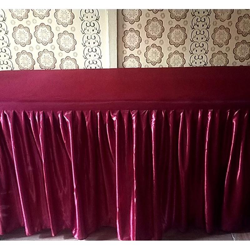 Cover Meja Prasmanan 150 x 60 x 75 cm Anti-Susut dengan Bahan Abutay/Filamin Berkualitas Tinggi 4