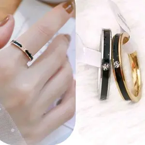 CINCIN TITANIUM RINGS GOLD LIS MATA 1 ANTI LUNTUR/ Cincin permata elegan