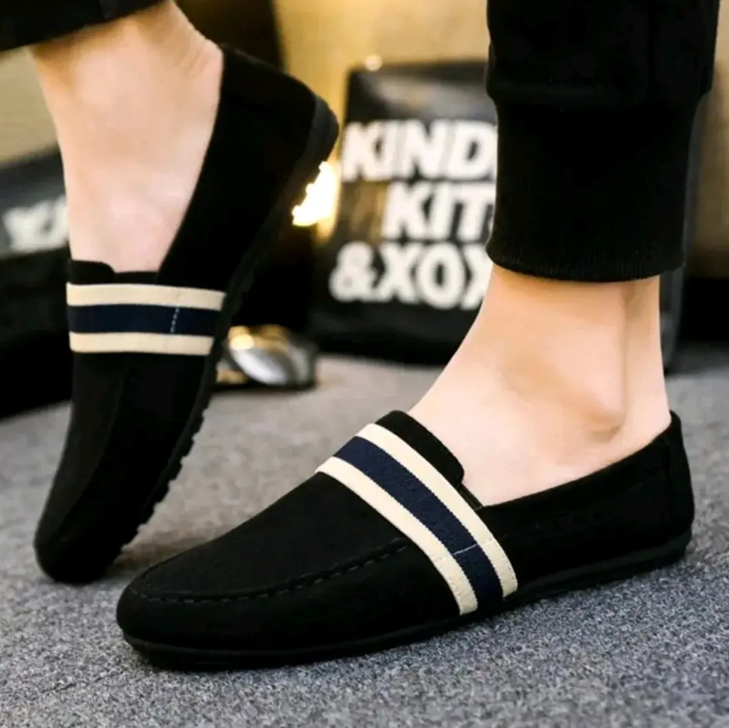Sepatu Kasual Slip On Selop Pria Sepatu Kerja Santai Fashion Shoes Pria Flat Hitam Pria