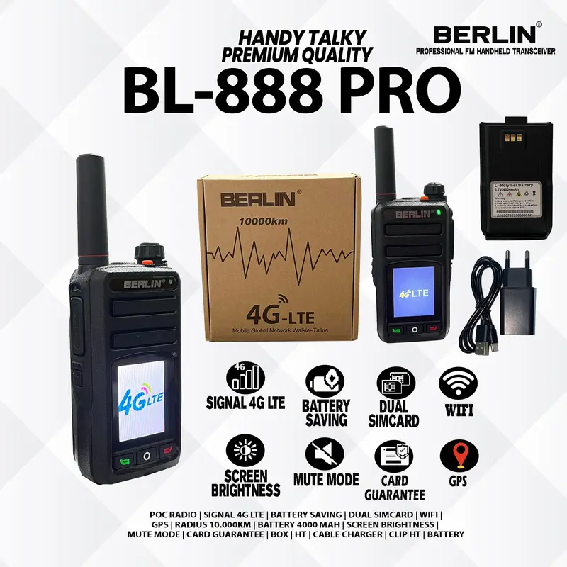 HT POC 4G BERLIN BL-888 W /  BL - 888 PRO Simcard | Wifi | Support Zello 1