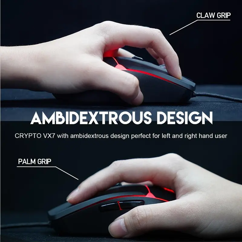 Mouse Gaming Macro Fantech VX7 Crypto RGB Gaming Mouse Computer 4