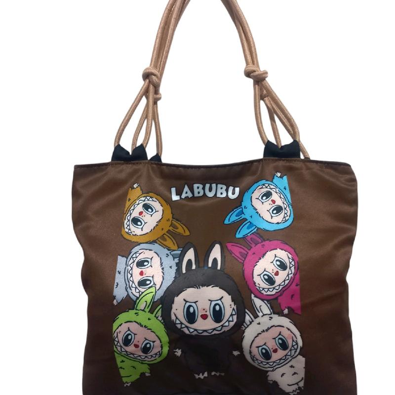 Labubu Tote Bag Tas Bahu Wanita Print Kanvas Totebag Kantong Cewek 0