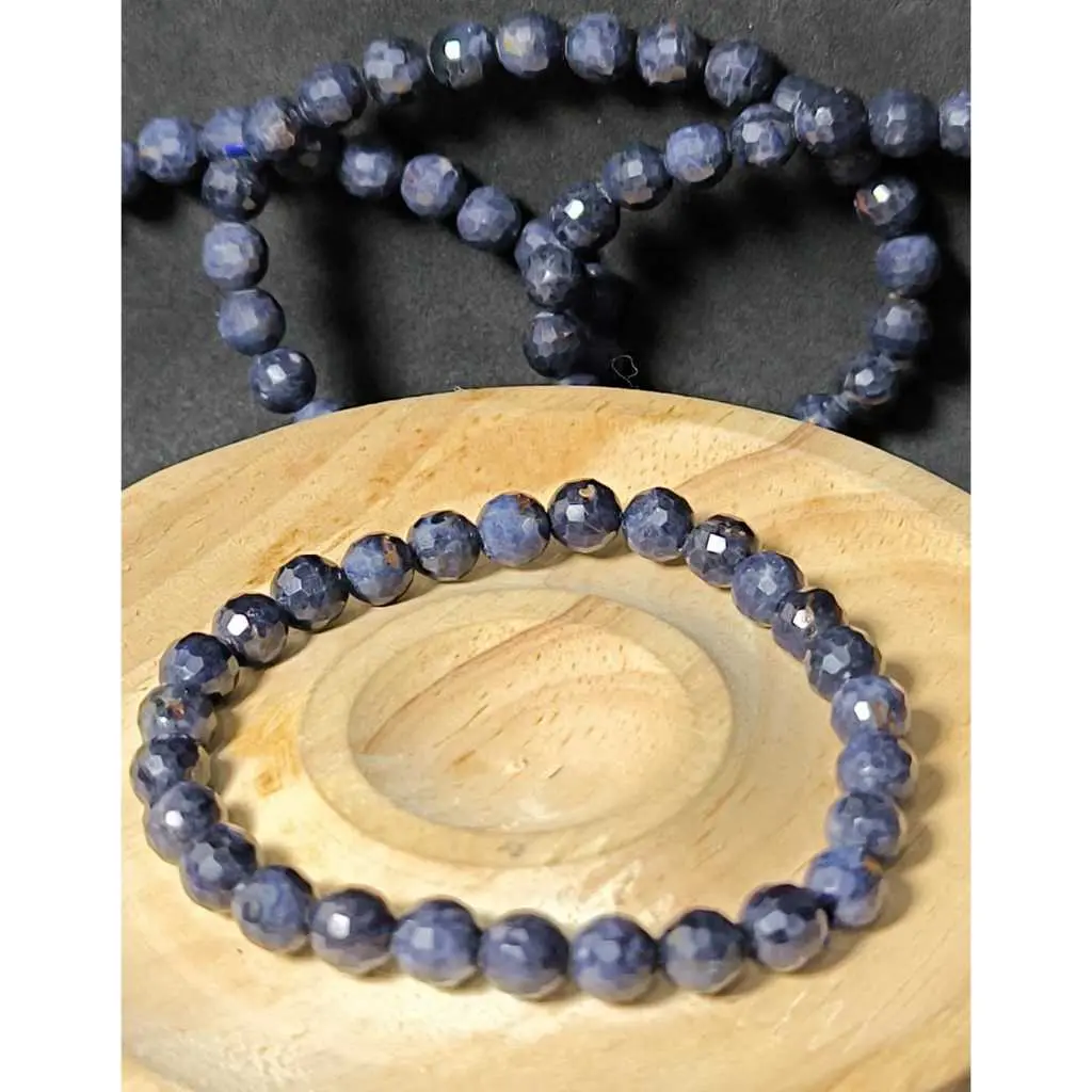 Gelang Dark Blue Sapphire Natural Faceted 6 mm Top Grade