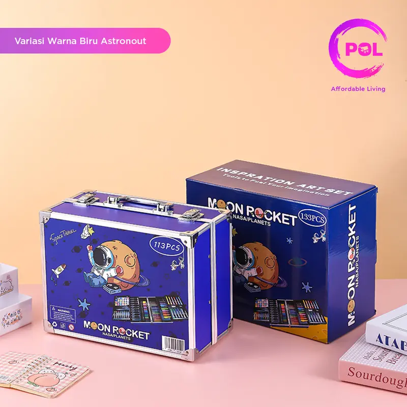 [POL] COD SNI Crayon Art Set 128pcs & 133pcs Koper Alumunium Besi | Krayon Pensil Warna 7