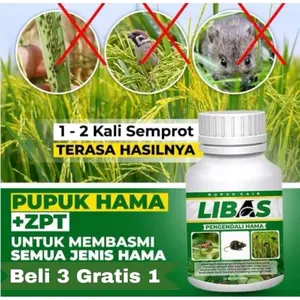Pupuk Libas Beli 3 Gratis 1 Botol Pembasmi Hama dan Bakteri Tanaman Padi Wereng Dan Hama Tikus Terampuh Bisa COD