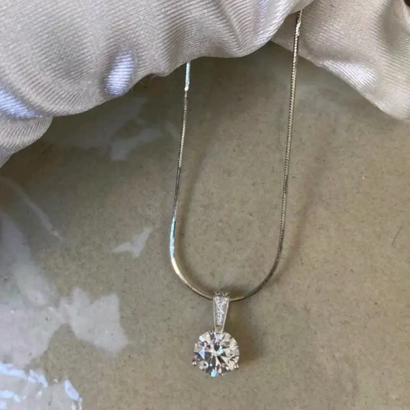 Kalung Titanium Mewah Permata Satu Rantai Belut Viral Kekinian Elegan Anti Karat dan Luntur Emas 6