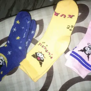 ( Paket 3 & 6 Pasang ) Kaos Kaus Kaki Viral Anak Perempuan Usia TK-Paud Motif Kuromi / Kaos Kaki Koromi Anak