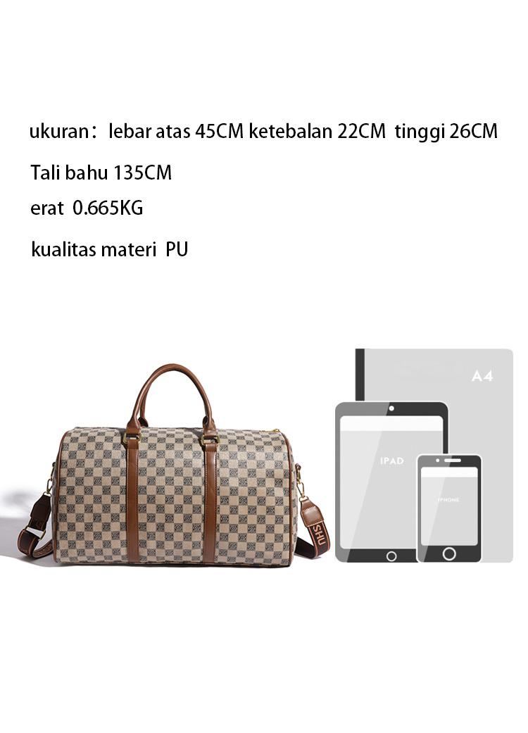 Product Introduction of Tas Travel Baru 2024 Tas Travel dengan Volume Rambut Kotak-kotak Tas Selempang Satu Bahu Komute P209020 0