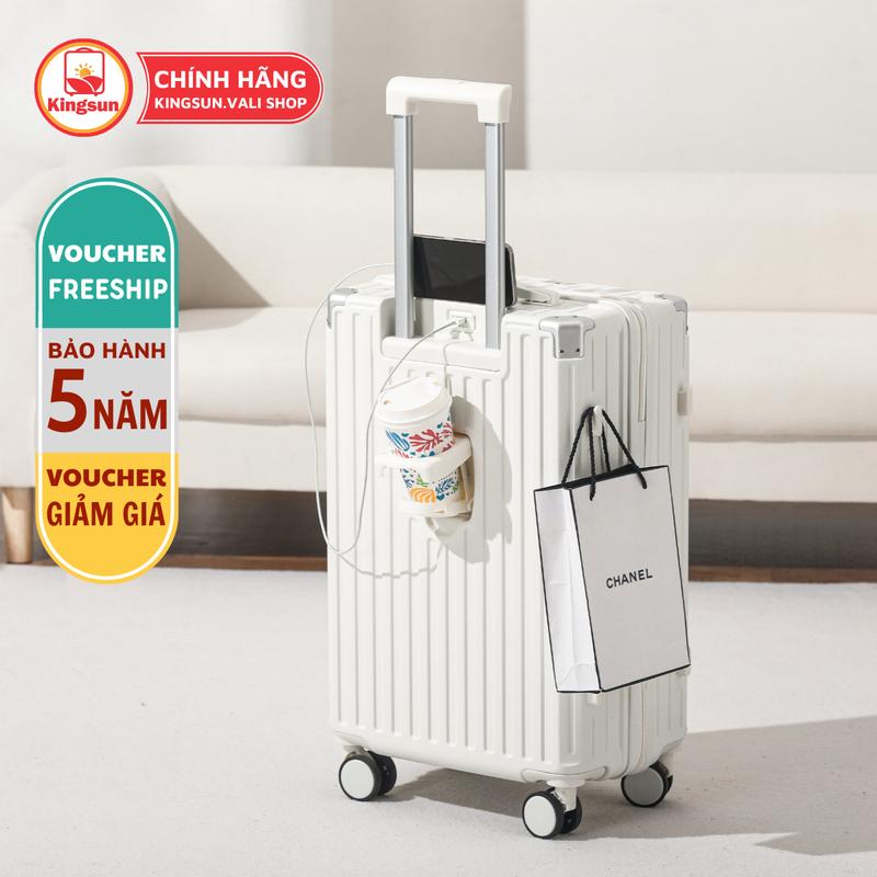 Vali Du Lịch Kingsun 302 Size 20/24/28, Bảo Hành 5 Năm 4 bánh xoay 360 hành lý khóa kéo