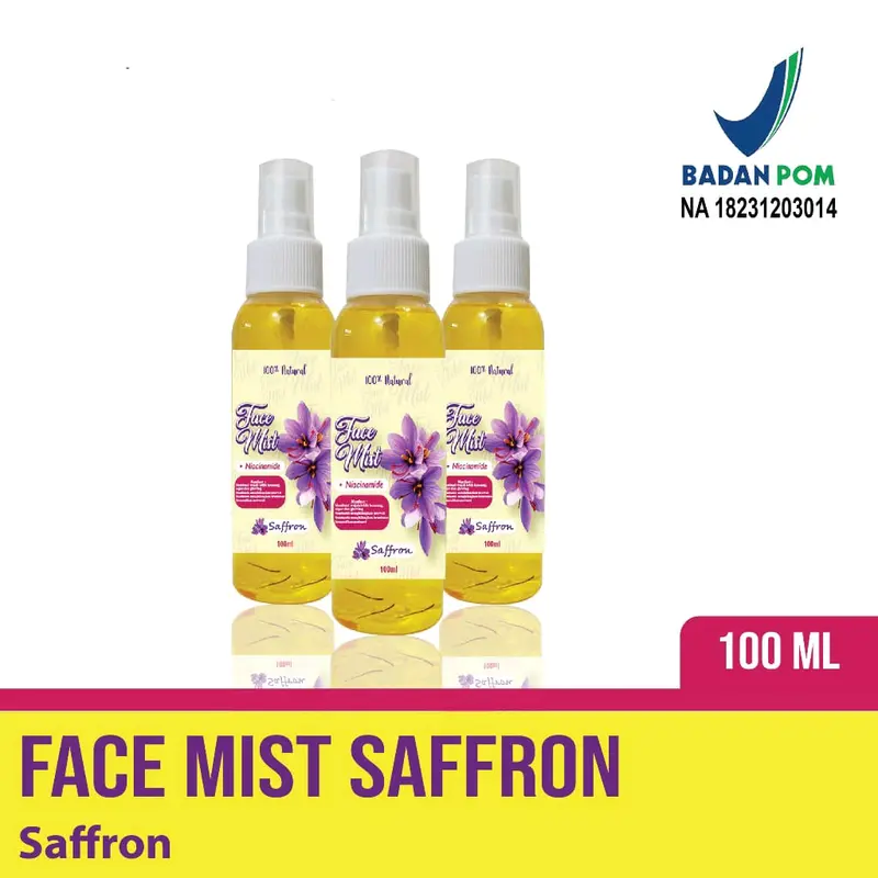 Face Mist Saffron Niacinamide 100ml mencerahkan wajah menghilangkan bekas jerawat 2