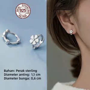 Perak S925anting Anti-alergi karat Anting-anting Daisy Anting-anting emas Anting-anting perak Minimalis dan serbaguna Ketenangan perhiasan perak