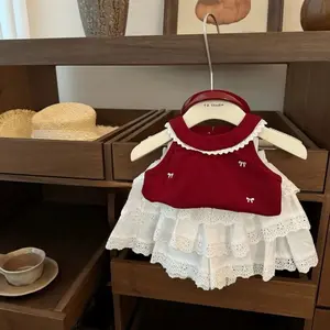 Helena Set ( Atasan & Rok) | Setelan Anak Perempuan Korean Style Baju Motif Ribbon Dan Rok Ruffle | Baju Anak Perempuan Katun - A094