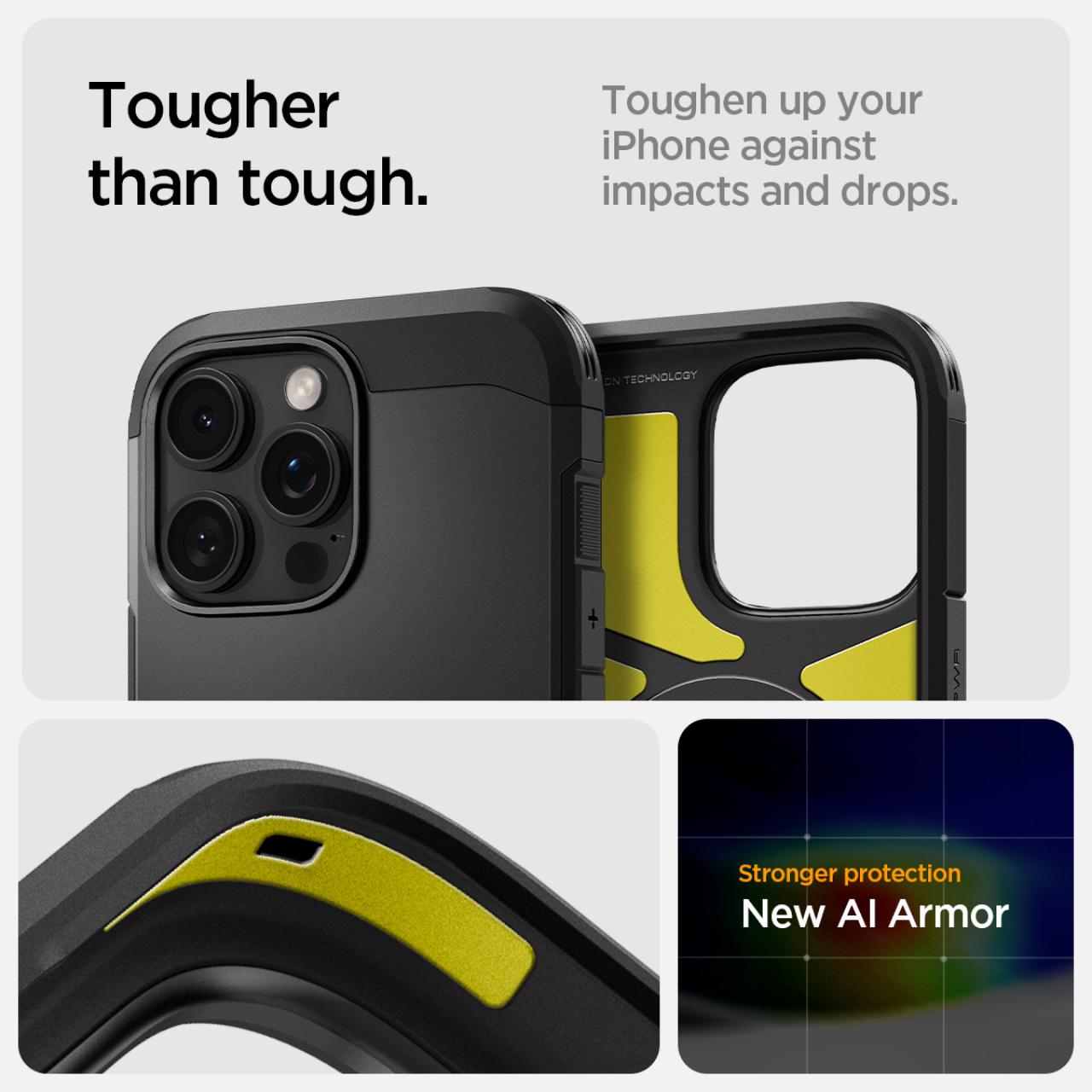 Case For iPhone 16 Series Pro Max Plus Spigen Tough Armor MagSafe Kickstand HardCase Anti Shock Casing