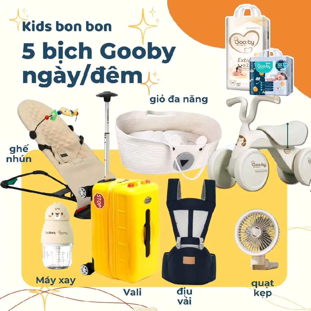 (COMBO 5 BỊCH NGÀY/ĐÊM) bỉm gooby +quà