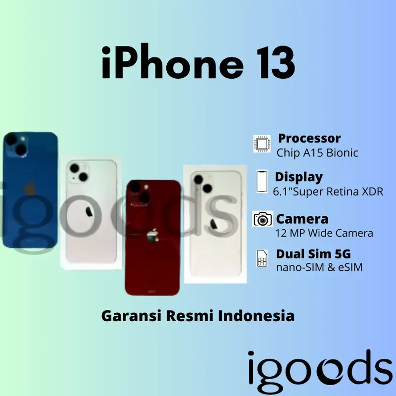 (Muchazir x iGoods) iPhone 13 Garansi Resmi 128GB 0