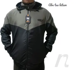 NAILA Jaket Parasut Waterproff Olahraga Sepeda Lari Hiking Santai Bahan Despo Tektur Lembut Anti Air Ukuran L XL XXL