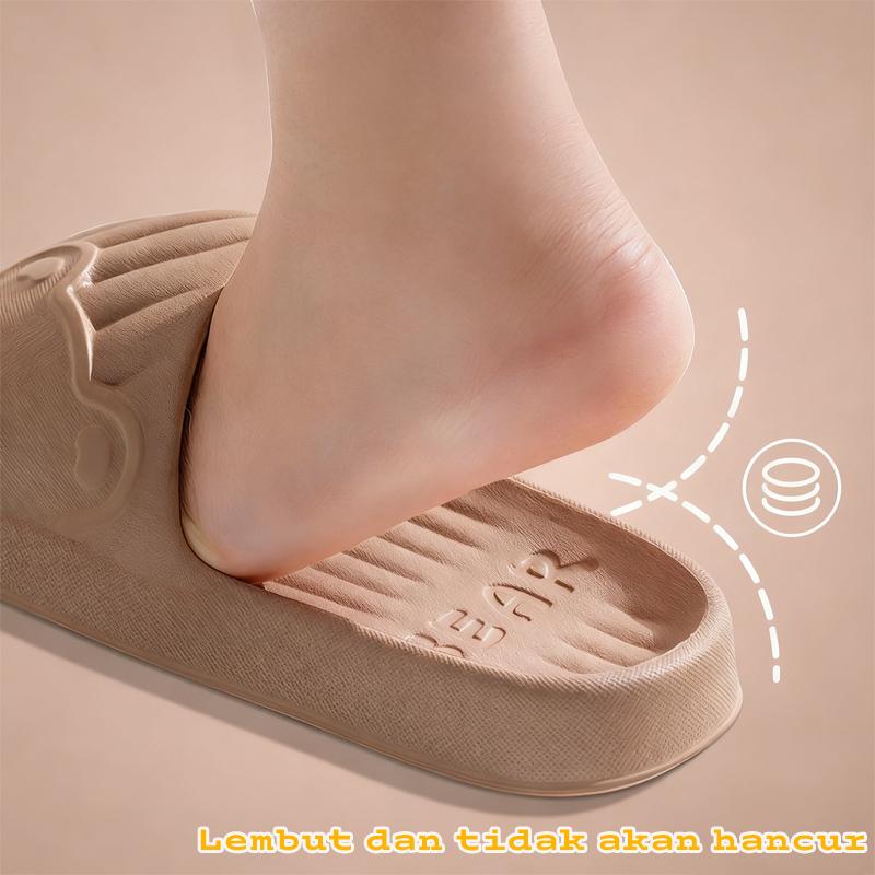 THAY Sandal Rumah 2025 Flatshoes Wanita Karet EVA Lembut Anti Selip Nyaman Ringan Sandal Kamar Mandi Rumah Slip-On