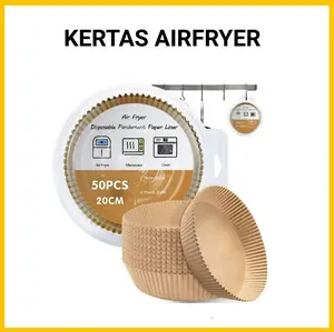 Air Fryer Paper 50 Pcs Anti Lengket 20cm /  Kertas Air Fryer isi 50pcs Baking Paper Tahan Minyak Sekali Pakai Murah