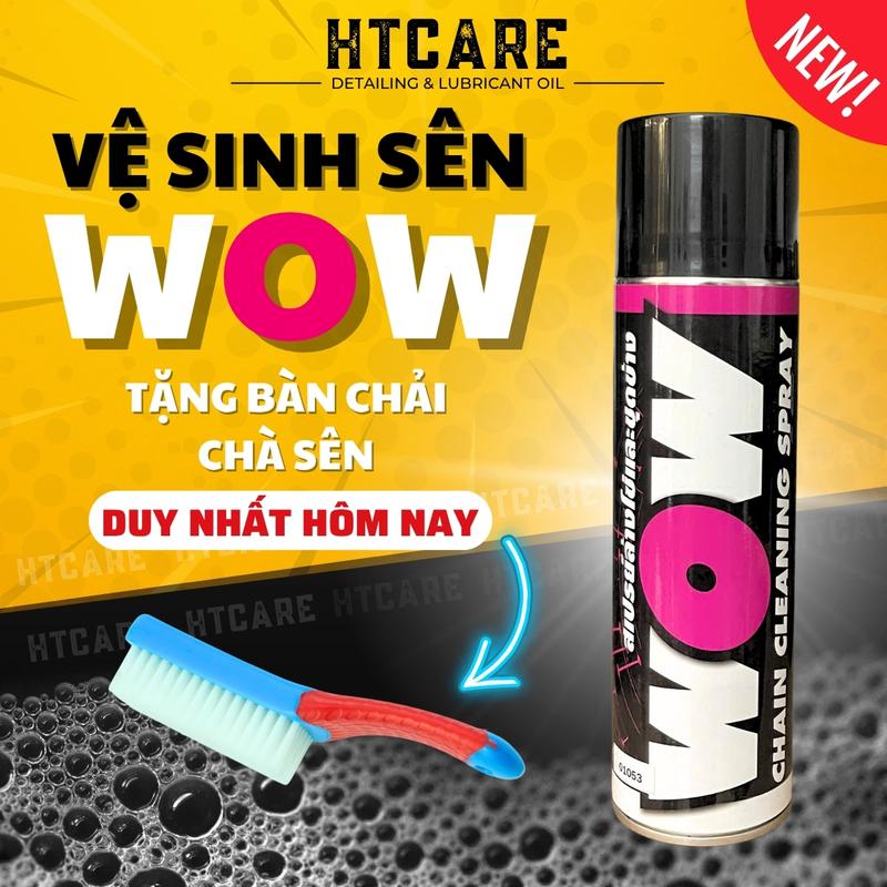 Xịt vệ sinh sên cao cấp WOW SPRAY 600ml Lube71 TẨY NHANH nhông sên dĩa nhập khẩu Thái Lan