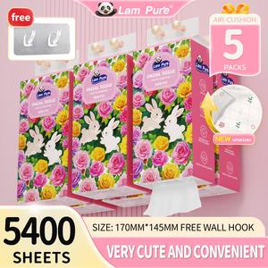 【5 pek】Kertas Tisu Gantung, Lam, Cetakan Berwarna-warni Tulen, 1080 keping setiap pek, 175 * 140mm, Napkin Rumah Comel, Mudah dan Mudah, Penghantaran Percuma, Tuala Kertas