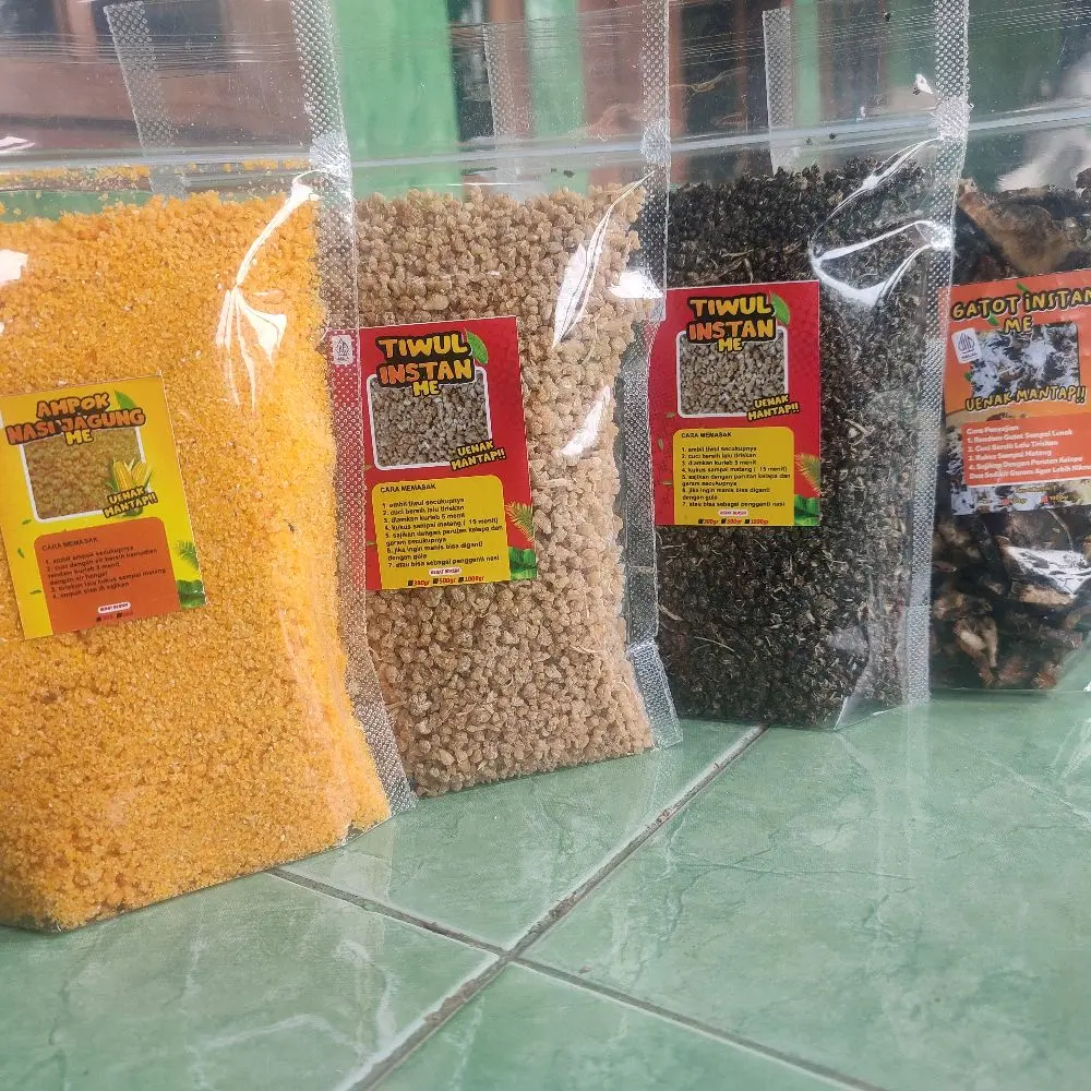 PAKET isi 4 Macam, Gatot, TIWUL kuning, tiwul hitam/remu dan Ampok