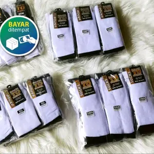 6 Pasang dan 3 Pasang kaos Kaki sekolah putih telapak hitam
