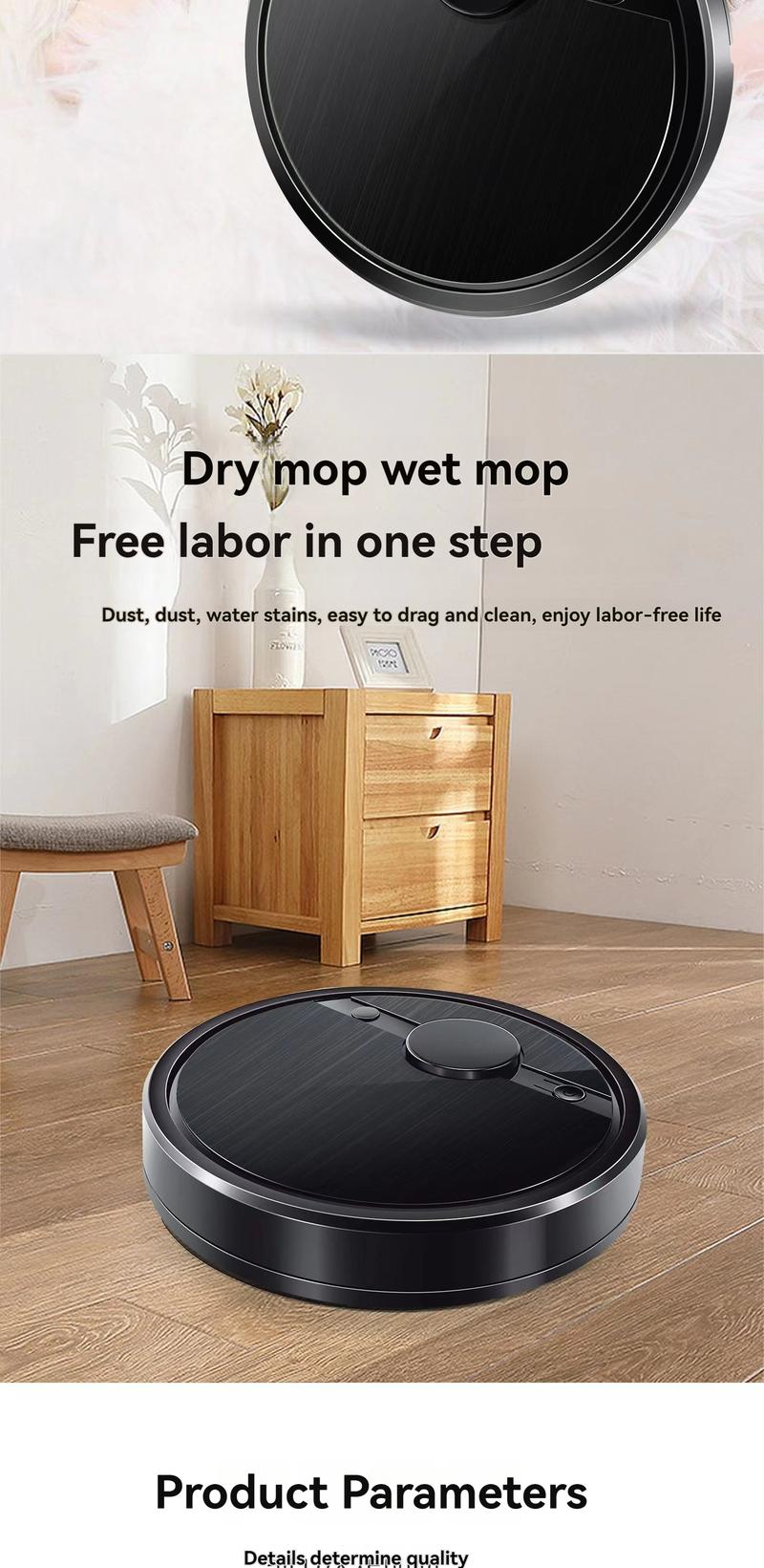 Product Introduction of Sweeping and mopping robot Household cleaning machine Lazy portable multi-functional intelligent robot vacuum cleaner 11