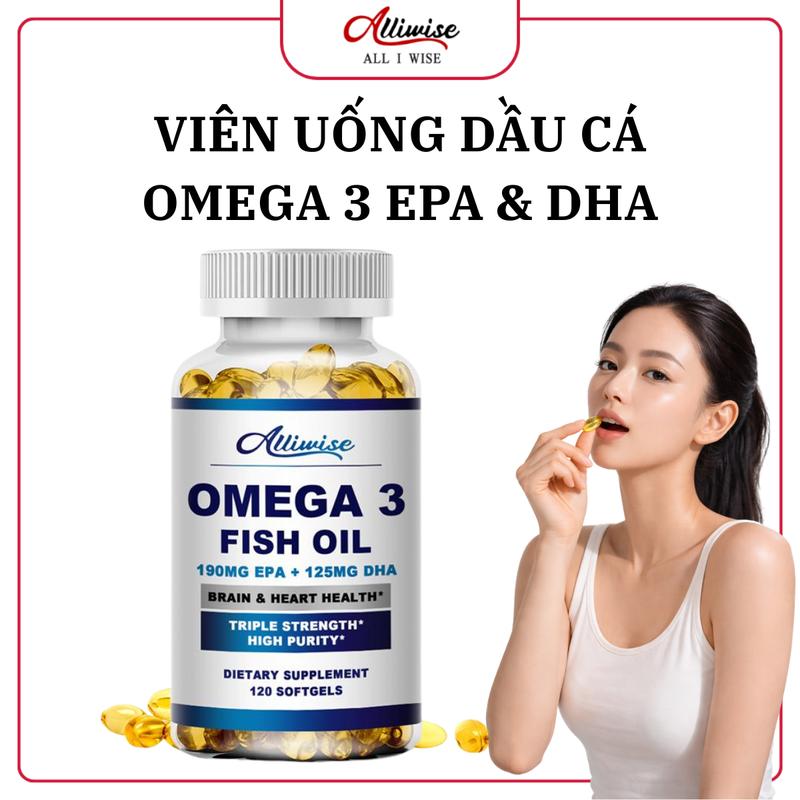 Viên Uống Dầu Cá Omega 3 EPA & DHA Alliwise 1000MG